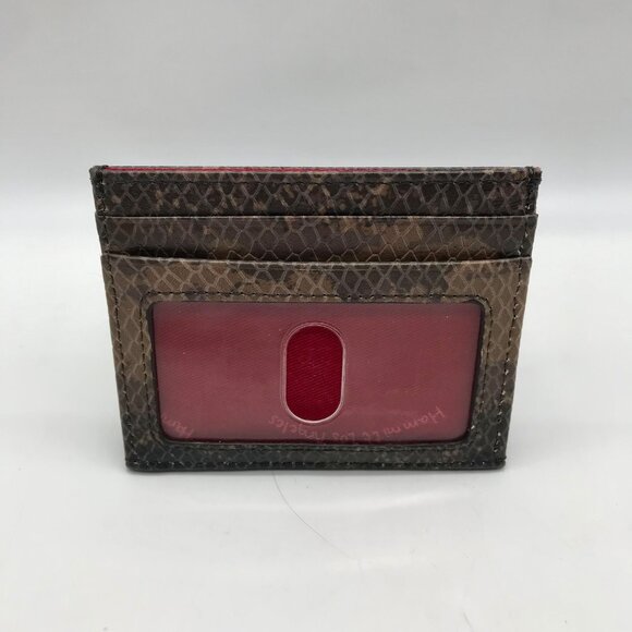 Hammit Brown Snakeskin Embossed Leather Card Holder - Picture 2 of 10